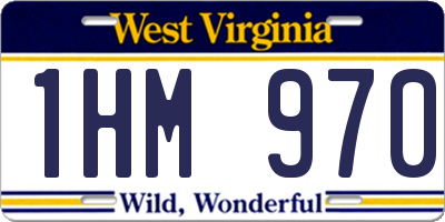 WV license plate 1HM970