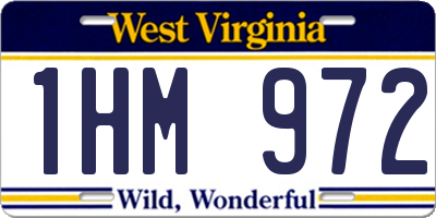WV license plate 1HM972