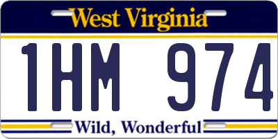 WV license plate 1HM974