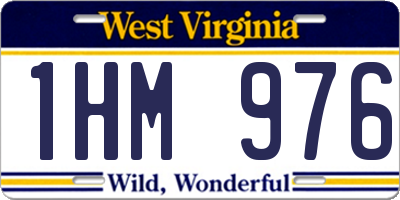 WV license plate 1HM976