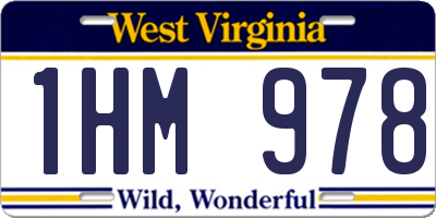 WV license plate 1HM978