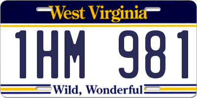 WV license plate 1HM981