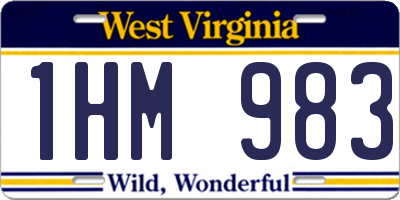 WV license plate 1HM983