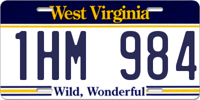 WV license plate 1HM984