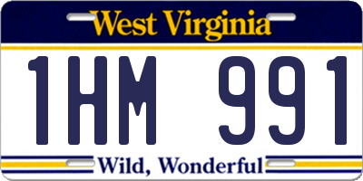 WV license plate 1HM991