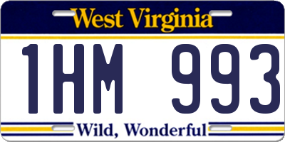 WV license plate 1HM993