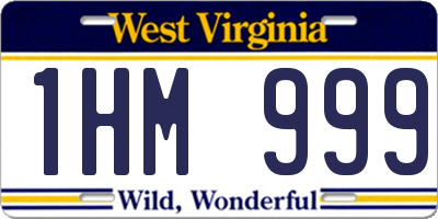 WV license plate 1HM999