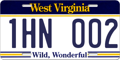 WV license plate 1HN002