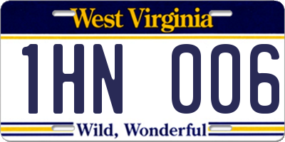 WV license plate 1HN006