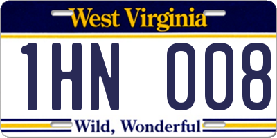 WV license plate 1HN008