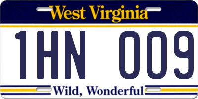 WV license plate 1HN009