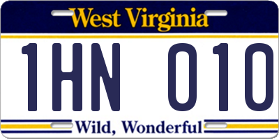 WV license plate 1HN010