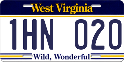 WV license plate 1HN020