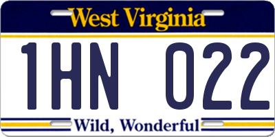 WV license plate 1HN022
