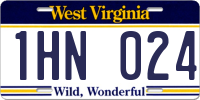 WV license plate 1HN024