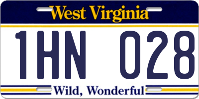 WV license plate 1HN028