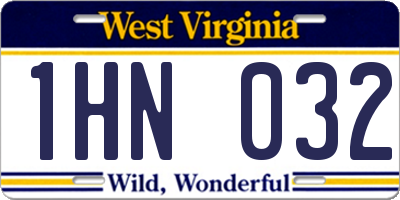WV license plate 1HN032