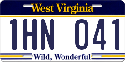 WV license plate 1HN041