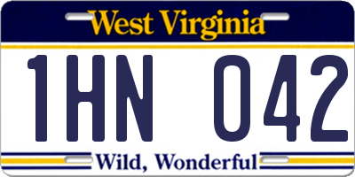 WV license plate 1HN042