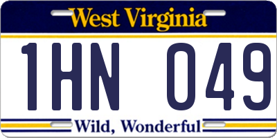 WV license plate 1HN049