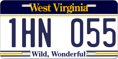 WV license plate 1HN055