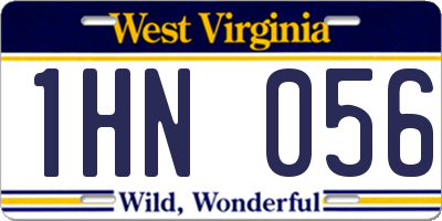 WV license plate 1HN056