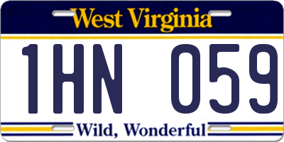 WV license plate 1HN059