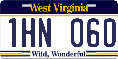 WV license plate 1HN060