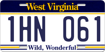 WV license plate 1HN061