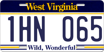 WV license plate 1HN065