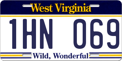 WV license plate 1HN069
