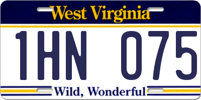 WV license plate 1HN075