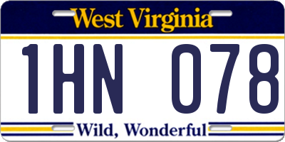 WV license plate 1HN078