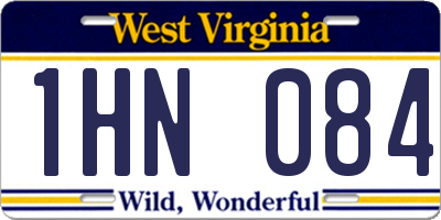 WV license plate 1HN084