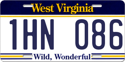 WV license plate 1HN086