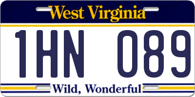 WV license plate 1HN089