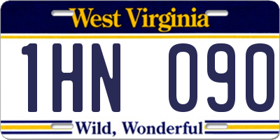 WV license plate 1HN090
