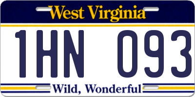 WV license plate 1HN093