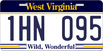 WV license plate 1HN095