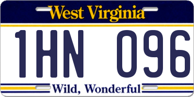 WV license plate 1HN096