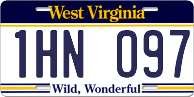 WV license plate 1HN097