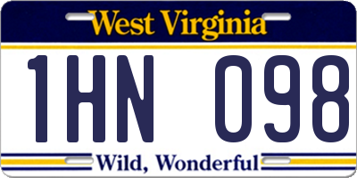 WV license plate 1HN098