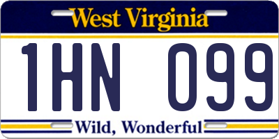 WV license plate 1HN099