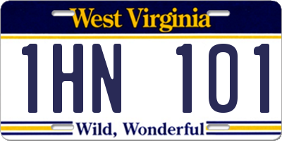 WV license plate 1HN101