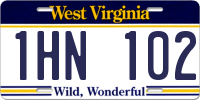 WV license plate 1HN102