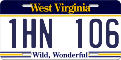 WV license plate 1HN106