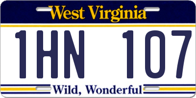 WV license plate 1HN107