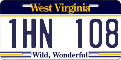 WV license plate 1HN108