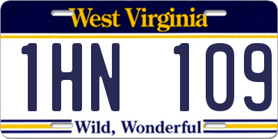 WV license plate 1HN109