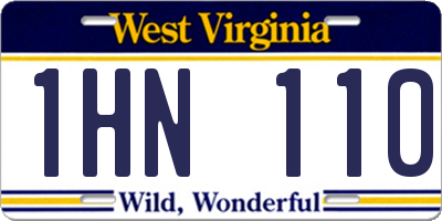 WV license plate 1HN110